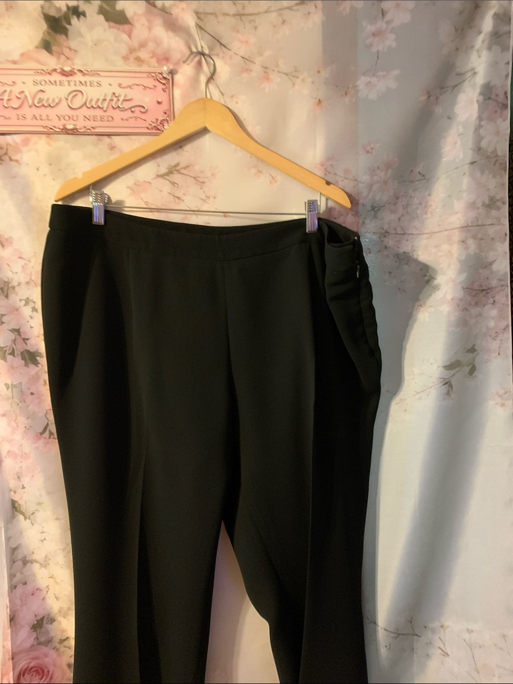 Kasper Black Straight-Leg Pull-On Trousers